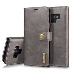 DG.MING Crazy Horse Texture Flip Funda de cuero magnética desmontable para Galaxy Note 9, con soporte, ranuras para tarjetas y billetera, Galaxy Note 9