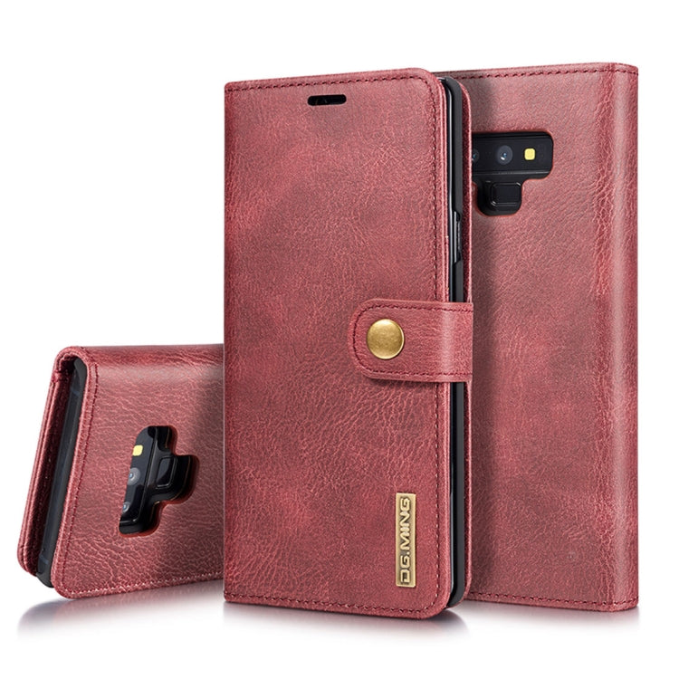 DG.MING Crazy Horse Texture Flip Funda de cuero magnética desmontable para Galaxy Note 9, con soporte, ranuras para tarjetas y billetera, Galaxy Note 9