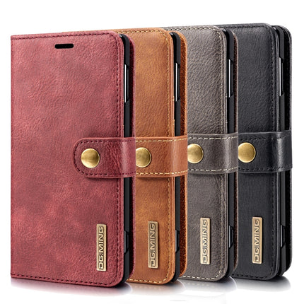 DG.MING Abnehmbare magnetische Klapphülle aus Leder mit Crazy Horse-Textur für Galaxy Note 9, mit Halterung, Kartenfächern und Geldbörse, Galaxy Note 9
