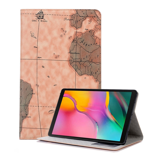 Horizontale Klapphülle aus Leder mit Kartentextur für Galaxy Tab A 10.1 (2019) T510 / T515, mit Halterung &amp; Kartenfächern &amp; Geldbörse, zufällige Texturlieferung, für Galaxy Tab A 10.1 (2019)