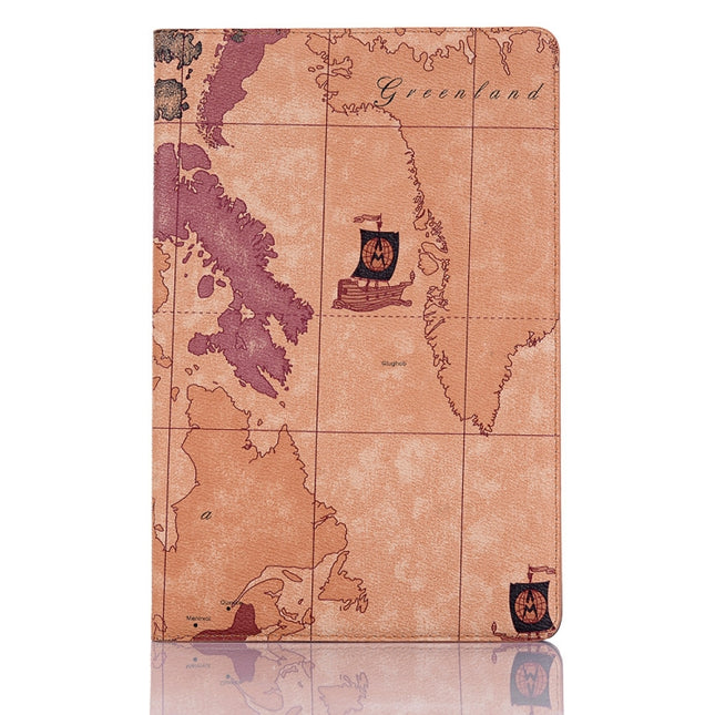 Funda de cuero con tapa horizontal y textura de mapa para Galaxy Tab S5e 10.5 T720/T725, con soporte, ranuras para tarjetas y billetera, entrega de textura aleatoria, para Galaxy Tab S5e