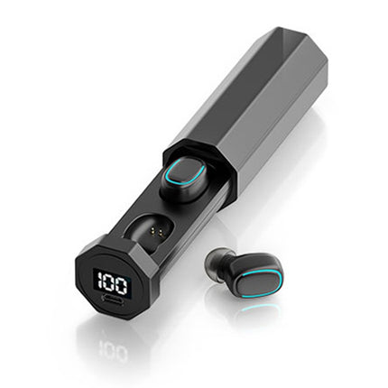 C1 Bluetooth 5.0 TWS Touch Polygonal Digital Display True Wireless Bluetooth Earphone with Charging Box, Polygonal
