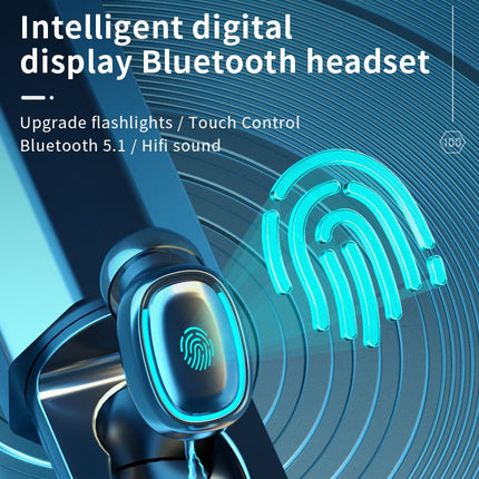 C1 Bluetooth 5.0 TWS Touch Polygonal Digital Display True Wireless Bluetooth Earphone with Charging Box, Polygonal