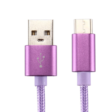 Knit Texture USB to USB-C / Type-C Data Sync Charging Cable, Cable Length: 2m, 3A Output