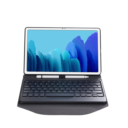 B500 Diamond Texture Triangle Back Holder Splittable Bluetooth Keyboard Leather Tablet Case for Samsung Galaxy Tab A7 10.4 2020(Black+Black)