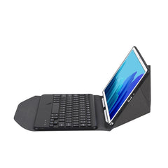 B500 Diamond Texture Triangle Back Holder Splittable Bluetooth Keyboard Leather Tablet Case for Samsung Galaxy Tab A7 10.4 2020(Black+Black)