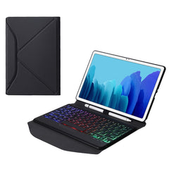 B500S Diamond Texture Triangle Back Holder Splittable Bluetooth Keyboard Leather Tablet Case with Backlight for Samsung Galaxy Tab A7 10.4 2020