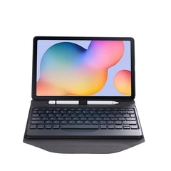 B610 Diamond Texture Triangle Back Holder Splittable Bluetooth Keyboard Leather Tablet Case for Samsung Galaxy Tab S6 Lite