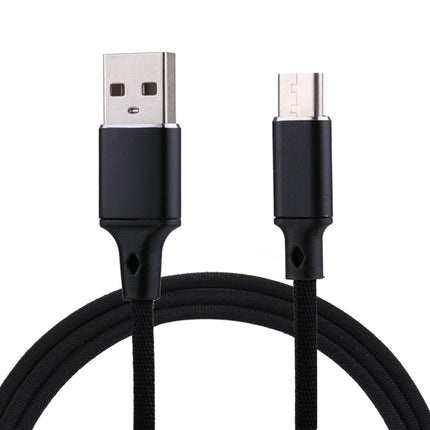 1m 2A Output USB to USB-C / Type-C Nylon Weave Style Data Sync Charging Cable