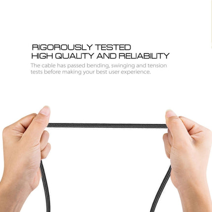 1m 2A Output USB to USB-C / Type-C Nylon Weave Style Data Sync Charging Cable, 2A Black, 2A Pink, 2A Grey, 2A Red, 2A White