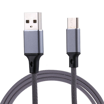 1m 2A Output USB to USB-C / Type-C Nylon Weave Style Data Sync Charging Cable, 2A Black, 2A Pink, 2A Grey, 2A Red, 2A White