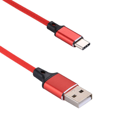 1m 2A Output USB to USB-C / Type-C Nylon Weave Style Data Sync Charging Cable