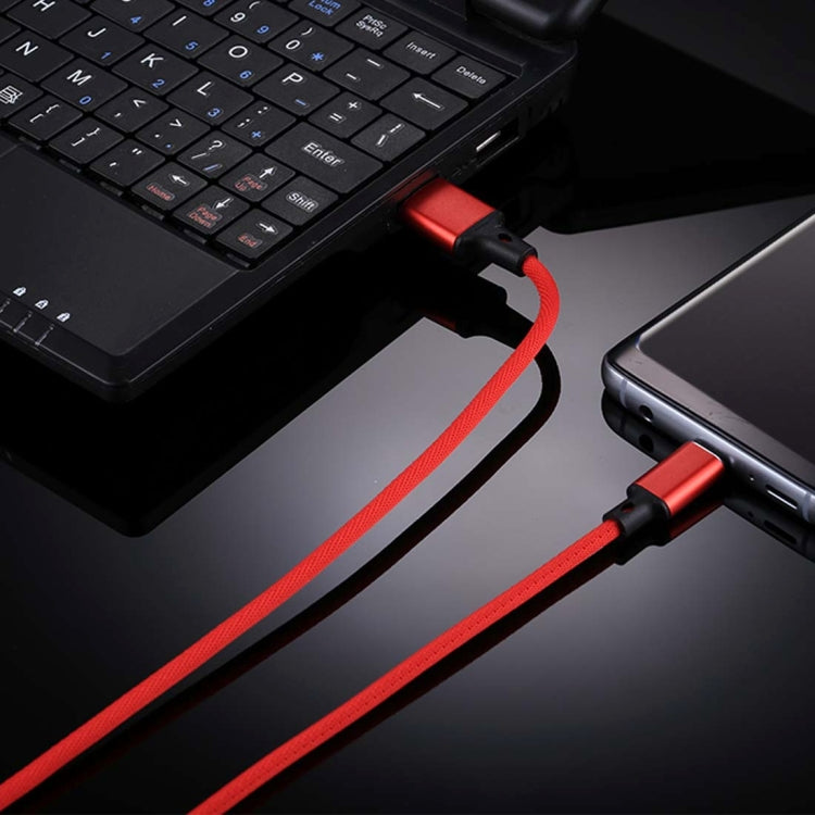 1m 2A Output USB to USB-C / Type-C Nylon Weave Style Data Sync Charging Cable