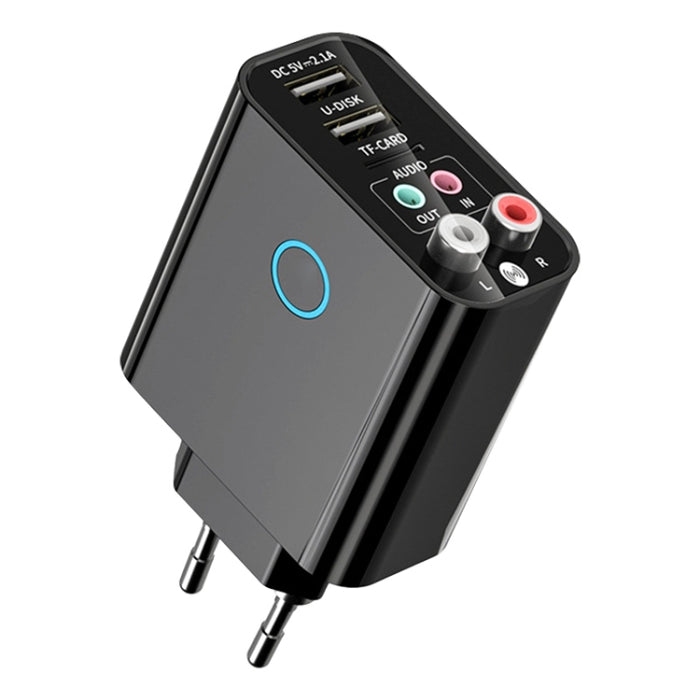 K16 2 in 1 3,5mm AUX + RAC Dual Ausgang Plug-in Bluetooth 5,0 Audio Sender Empfänger mit Fernbedienung, EU Stecker, EU Stecker