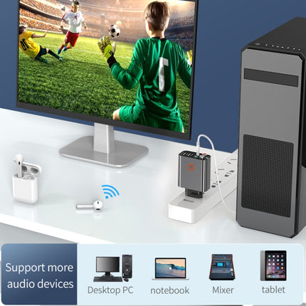 K16 2 in 1 3,5mm AUX + RAC Dual Ausgang Plug-in Bluetooth 5,0 Audio Sender Empfänger mit Fernbedienung, EU Stecker, EU Stecker