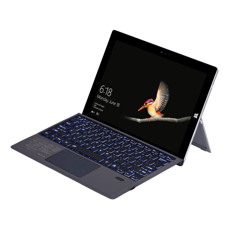 1089D-C For Microsoft Surface pro3 / pro4 / pro 2017 / pro6 / pro7 Universal Magnetic Adsorption Bluetooth 3.0 Keyboard Holster with Colorful Backlight