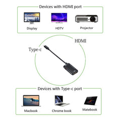 USB-C / Type-C 3.1 (MHL) to 1080P HD HDMI Video Adapter Cable, Length: 12cm, 12cm