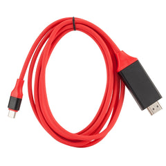 USB-C / Type-C 3.1 to 4K HD HDMI Plastic Video Cable, Length: 2m, 2m Red