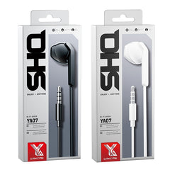 WK SHQ Series YA07 3.5mm Music Call Wired Earphone, YA07 (Black), YA07 (White)