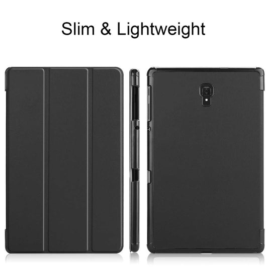 Custer Texture Horizontal Flip PU Leather Case for Galaxy Tab A 10.5 / T595 & T590, with Three-folding Holder & Sleep / Wake-up Function, For Galaxy Tab A 10.5