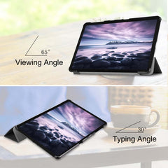 Funda de cuero sintético con tapa horizontal y textura Custer para Galaxy Tab A 10.5 / T595 y T590, con soporte plegable en tres posiciones y función de suspensión/activación, para Galaxy Tab A 10.5