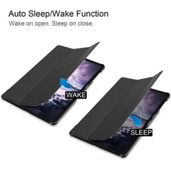 Funda de cuero sintético con tapa horizontal y textura Custer para Galaxy Tab A 10.5 / T595 y T590, con soporte plegable en tres posiciones y función de suspensión/activación, para Galaxy Tab A 10.5