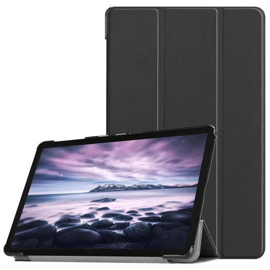 Custer Texture Horizontal Flip PU Leather Case for Galaxy Tab A 10.5 / T595 & T590, with Three-folding Holder & Sleep / Wake-up Function, For Galaxy Tab A 10.5