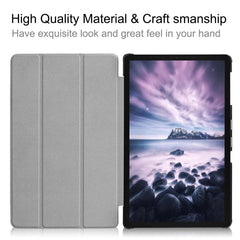 Custer Texture Horizontal Flip PU Leather Case for Galaxy Tab A 10.5 / T595 & T590, with Three-folding Holder & Sleep / Wake-up Function, For Galaxy Tab A 10.5