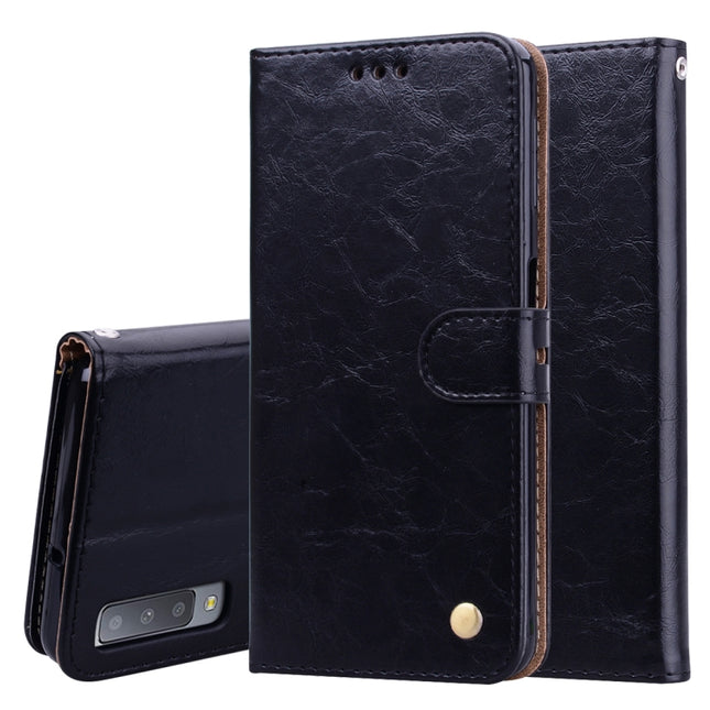 Business Style Oil Wax Texture Horizontal Flip Leather Case for Galaxy A7 (2018), with Holder & Card Slots & Wallet