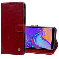 Business Style Oil Wax Texture Horizontal Flip Leather Case for Galaxy A7 (2018), with Holder & Card Slots & Wallet