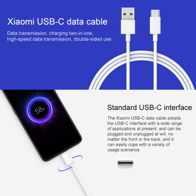 Original Xiaomi USB auf USB-C / Type-C Datenkabel Normale Version, Kabellänge: 1m