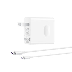 Original Huawei USB-C / Type-C Super Fast Charge Multi-Protocol Charger (Max 65W) with 1m 5A USB-C / Type-C to USB-C / Type-C Data Cable, US Plug, with Type-C to Type-C Cable