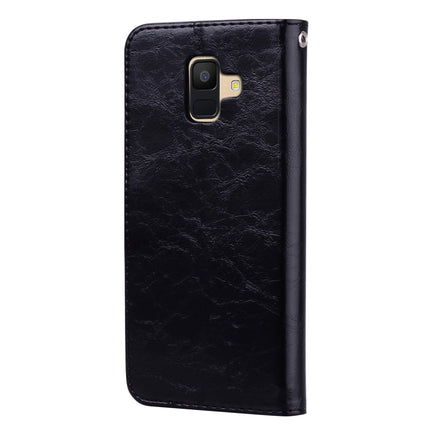 Business Style Oil Wax Texture Horizontal Flip Leather Case for Galaxy A6 (2018), with Holder & Card Slots & Wallet, For Galaxy A6 (2018)