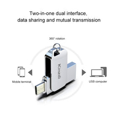 Kinzdi 64GB USB + Type-C Interface Metal Twister Flash Disk V8, 64GB Rose Gold, 64GB Silver