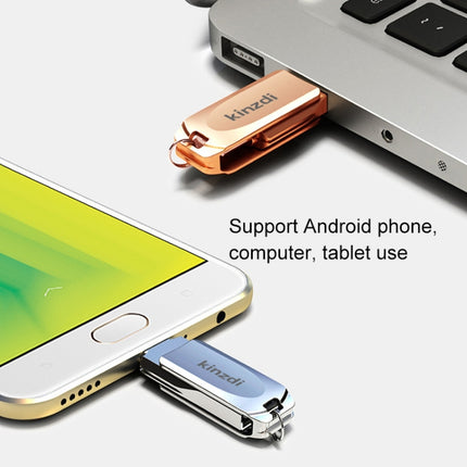 Kinzdi 64GB USB + Type-C Interface Metal Twister Flash Disk V8, 64GB Rose Gold, 64GB Silver