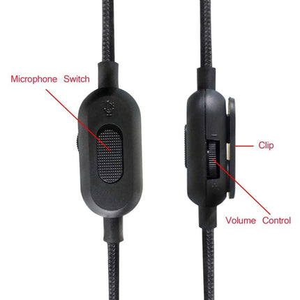 ZS0159 For Logitech G433 / G233 / G Pro / G Pro X 3.5mm Male to Male Gaming Headset Audio Cable with Wire-controlled, Cable Length: 2m