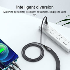 4 in 1 66W 6A USB to 8 Pin + Micro USB + Dual USB-C / Type-C Fast Charging Data Cable, Cable Length: 1.2m, 1.2m, 1.2m 66W