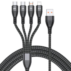 4 in 1 66W 6A USB to 8 Pin + Micro USB + Dual USB-C / Type-C Fast Charging Data Cable, Cable Length: 2m, 2m, 2m 66W