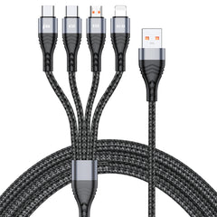 4 in 1 66W 6A USB to 8 Pin + Micro USB + Dual USB-C / Type-C Fast Charging Data Cable, Cable Length: 2m, 2m, 2m 66W