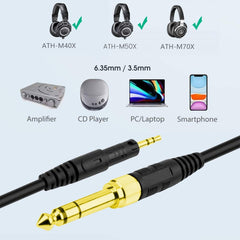 ZS0088 For Audio-Technica ATH-M50X / ATH-M40X Spring Headset Audio Cable, Cable Length: 1.4m-3m, ZS0088