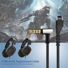 ZS0135 2 in 1 For SteelSeries Arctis 3 / 5 / 7 Earphone Audio Cable + Earphone Adapter Cable Set, Audio Cable + Adapter Cable