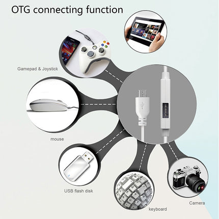 OTG-Y-03 USB 2.0 Male to Micro USB Male + USB Female OTG Charging Data Cable for Android Phones / Tablets with OTG Function, with Switch, Length: 1.1m, with Switch Length: 1.1m
