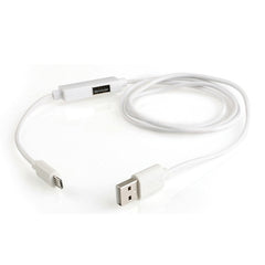OTG-Y-02 USB 2.0 Male to Micro USB Male + USB Female OTG Charging Data Cable for Android Phones / Tablets with OTG Function, Length: 1.1m