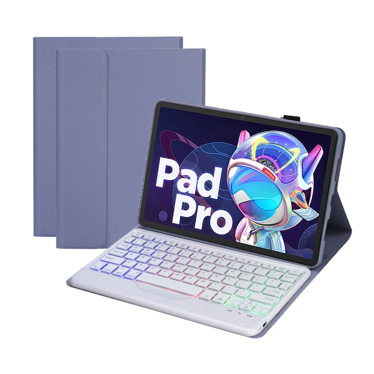 AM20-BS Lambskin Texture Ultra-thin Backlight Bluetooth Keyboard Leather Tablet Case For Lenovo Xiaoxin Pad 2022 10.6 inch/Tab M10 Plus 10.6 3rd Gen 2022