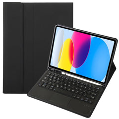 Für iPad 10. Generation 10.9 2022 A10B-A Lammfellstruktur Bluetooth Touch-Tastatur Leder-Tablet-Hülle mit Stiftschlitz, A10B-A