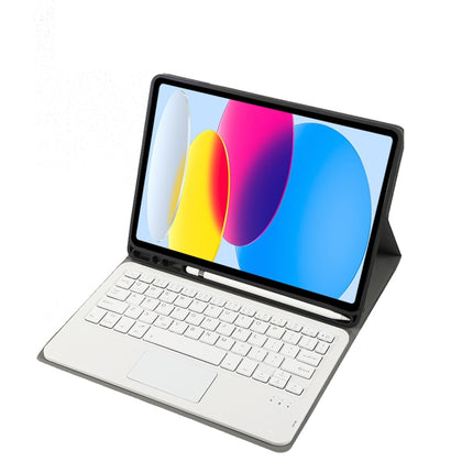 For iPad 11 2025 / 10th Gen 10.9 2022 A10B-A Lambskin Texture Bluetooth Touch Keyboard Leather Tablet Case with Pen Slot, A10B-A