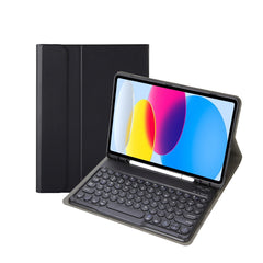 Für iPad 10. Generation 10.9 2022 YA10B Lammfelltextur Bluetooth-Tastatur Leder-Tablet-Hülle mit Stiftschlitz, YA10B