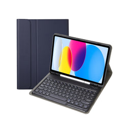 Für iPad 10. Generation 10.9 2022 YA10B Lammfelltextur Bluetooth-Tastatur Leder-Tablet-Hülle mit Stiftschlitz, YA10B