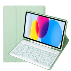 Für iPad 10. Generation 10.9 2022 YA10B Lammfelltextur Bluetooth-Tastatur Leder-Tablet-Hülle mit Stiftschlitz, YA10B