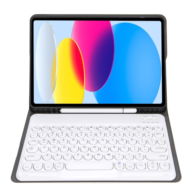 Für iPad 10. Generation 10.9 2022 YA10B Lammfelltextur Bluetooth-Tastatur Leder-Tablet-Hülle mit Stiftschlitz, YA10B